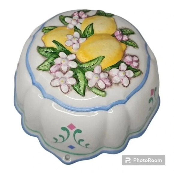 Le Cordon Bleu Franklin Mint Jello Mold LEMON DECOR Cottage WALL HANGING Ceramic - Picture 7 of 8